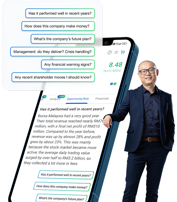 Chat mockup showing AI analysis